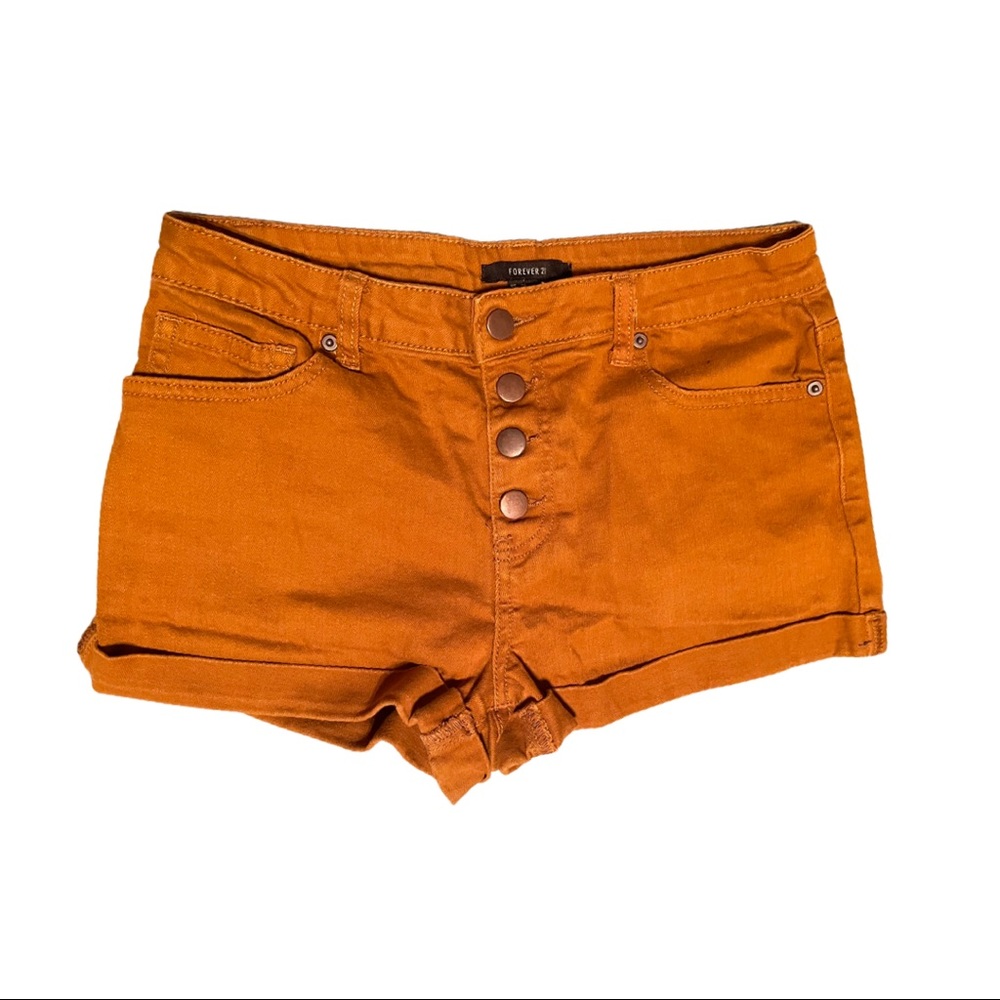 Button brown shorts - very flexible material